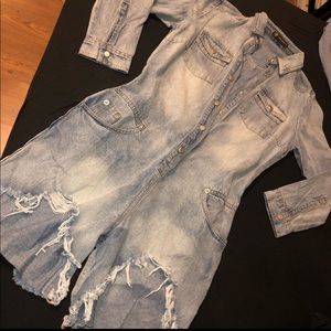 Distressed Denim Romper